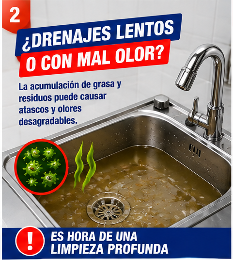 “Polvo Limpiador de Drenaje x3 | Limpieza Potente y Rápida”